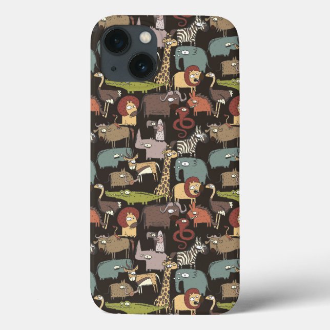 African Animals Pattern Case-Mate iPhone Case (Back)