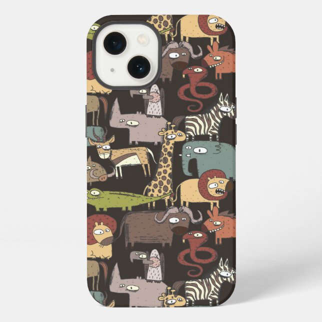 African Animals Pattern iPhone Case (Back)