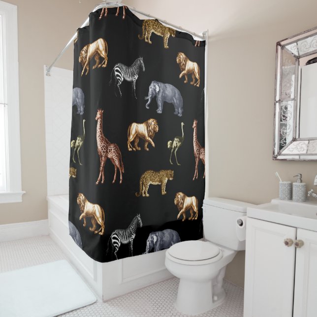 African Animals Shower Curtain (In Situ)