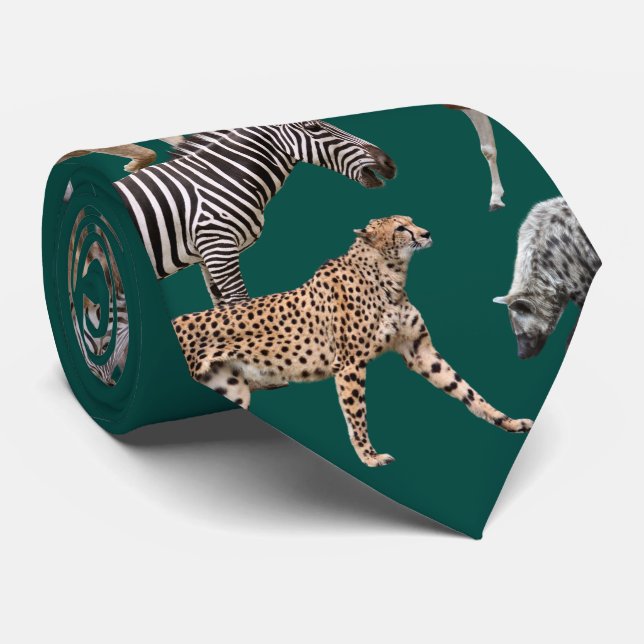 African Animals Tie (Rolled)