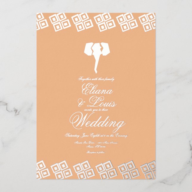 African Ankara Elephant Wedding Pressed    (Front)