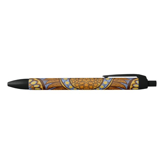 African Ankara Sky Blue Floral Pen (Top)