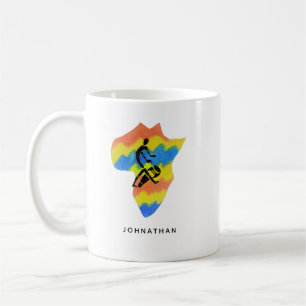 African Art, Africa shape, Silhouette Drummer Coffee Mug