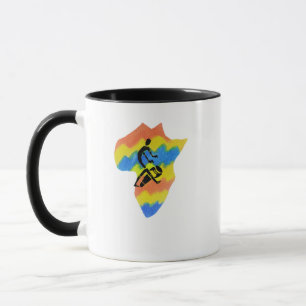 African Art, Africa shape, Silhouette Drummer Mug