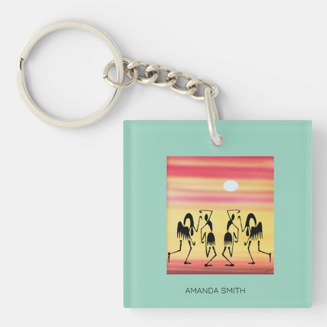 African Art, Awesome Break Dance  Key Ring (Front)