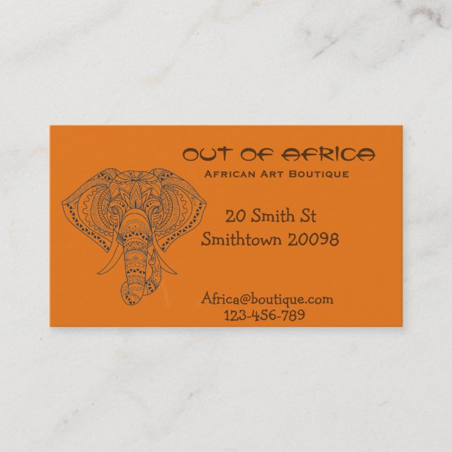 African art boutique shop African fashion Business Card (Front)