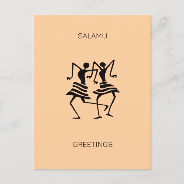 African Art Celebration Dance Holiday Postcard (Front)