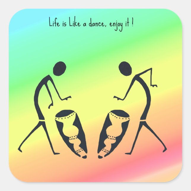 African Art, Celebration of Colors  Square Sticker (Front)