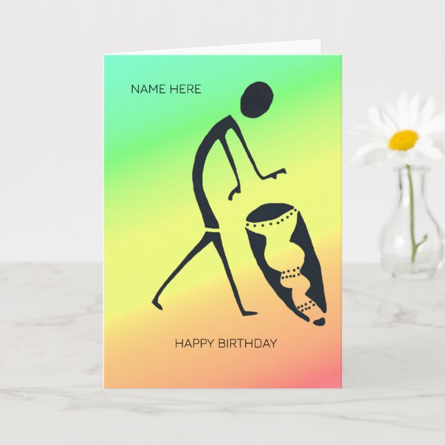 African Art Celebration of Colours Birthday Card (Small Plant)