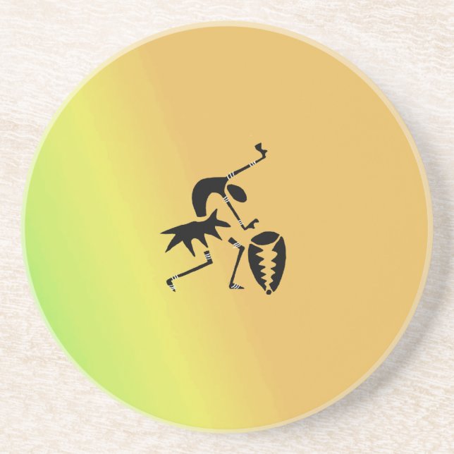African Art, Colourful, Awesome Silhouette Dancer  Coaster (Front)