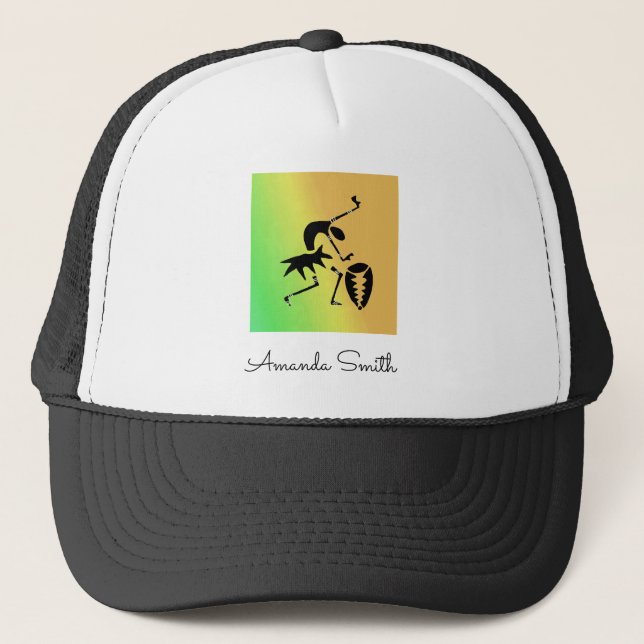 African Art, Colourful, Awesome Silhouette Dancer Trucker Hat (Front)