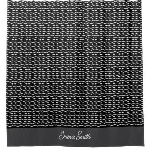 African Art Cute Black and White Pattern  Shower Curtain