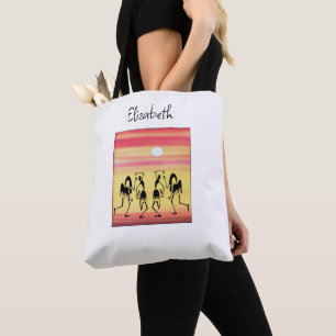 African Art Cute Golden Sunset, Break Dance  Tote Bag