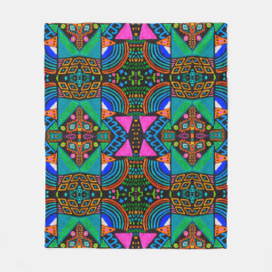African art drawing. Seamless aztec pattern. Chero Fleece Blanket