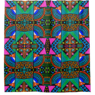 African art drawing. Seamless aztec pattern. Chero Shower Curtain