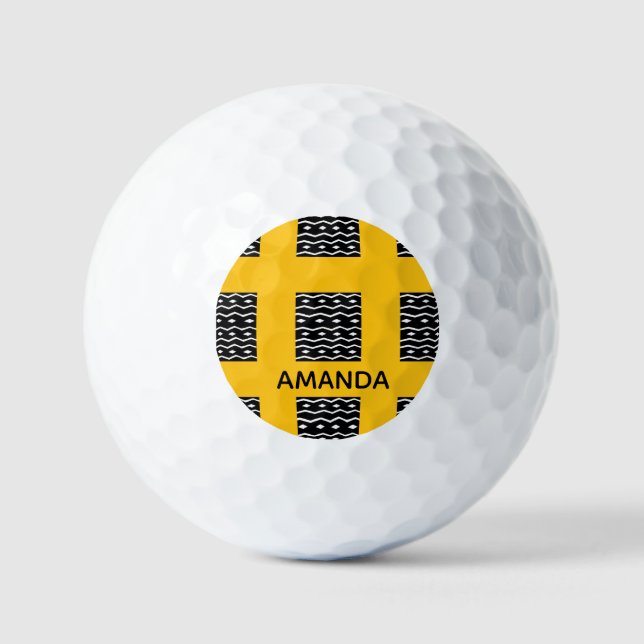 African art, Ethnic Pattern Orange Golf Balls (Front)