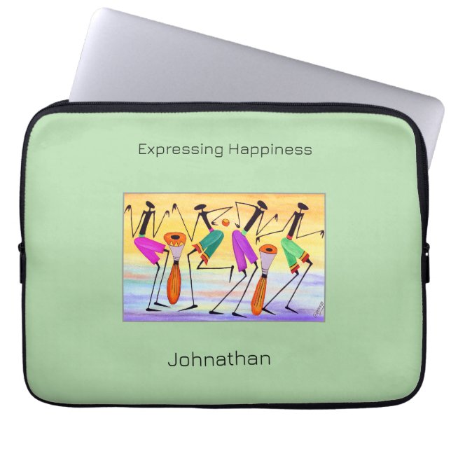 African Art, Expressing Happiness  Laptop Sleeve (Front)