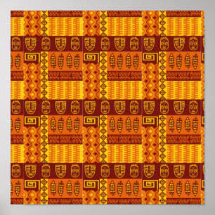 African Art Geometric Pattern Poster