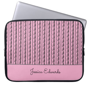 African Art, Magical Pattern Pink and Black Laptop Sleeve