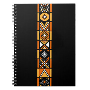 African art pattern spiral notebook