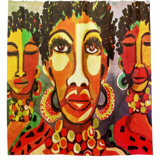 African Art Shower Curtain (Front)