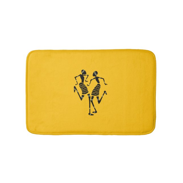 African Art Silhouette Dancers  Bath Mat (Front)