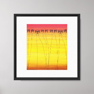 African Art, Tropical Summer Sunset Canvas Print
