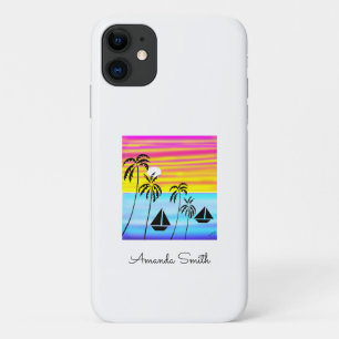  African Art, Tropical Summer Sunset Sailing  Case-Mate iPhone Case