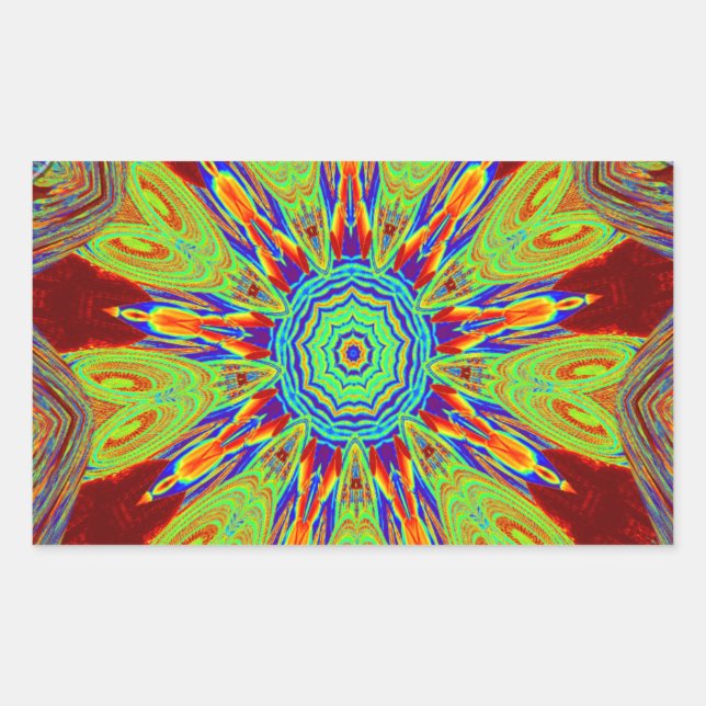 African Asian European ethnic pattern Rectangular Sticker (Front)