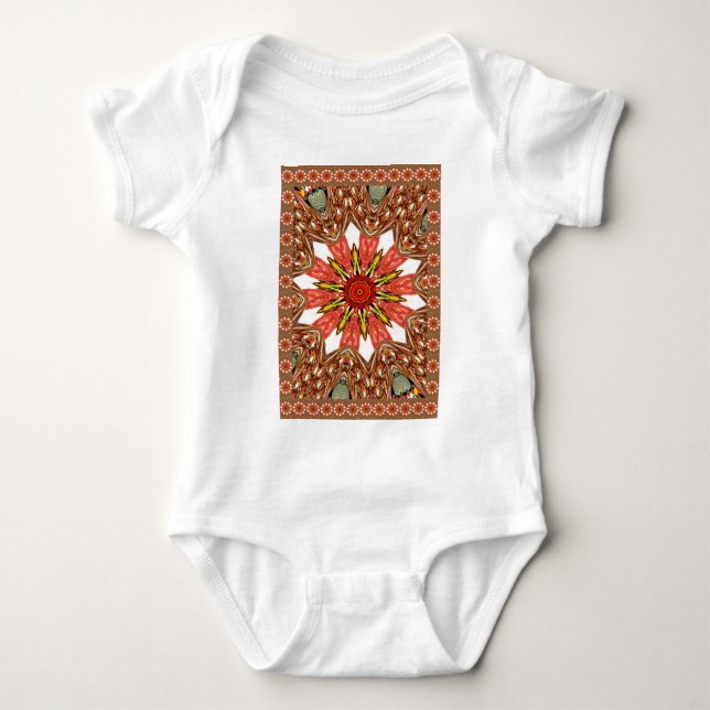 African Asian traditional edgy pattern Baby Bodysuit (Front)