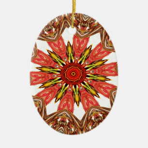 African Asian traditional edgy pattern Ceramic Tree Decoration