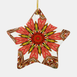 African Asian traditional edgy pattern Ceramic Tree Decoration