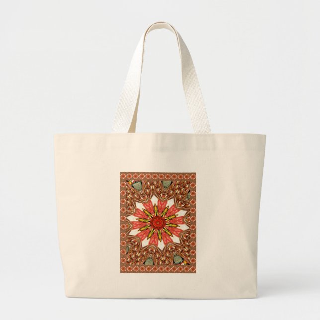 African Asian traditional edgy pattern Large Tote Bag (Front)