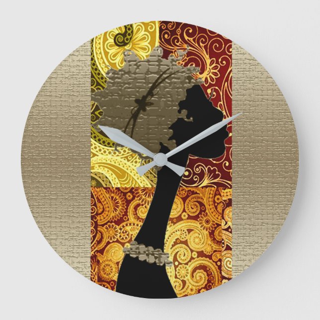 African  Autumn Large Clock (Front)