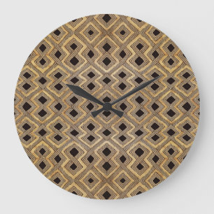 African BaKuba Tribal Large Clock