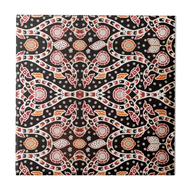 African Batik Climbing Ivy Tile (Front)