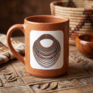 African Beaded Collar Necklace Tribal Square Sticker