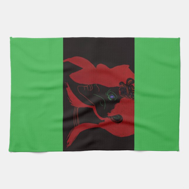 African Beastmaster Queen Kitchen Towel (Horizontal)