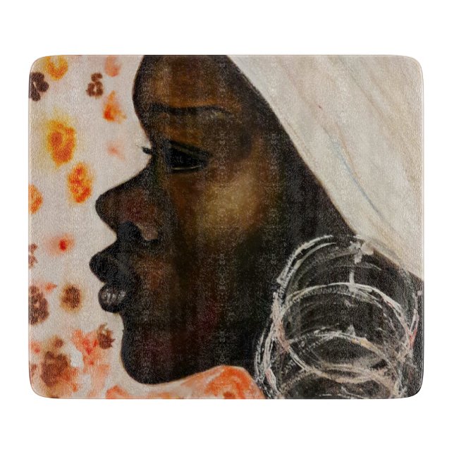 African Beautiful Woman Cutting Board (Front)