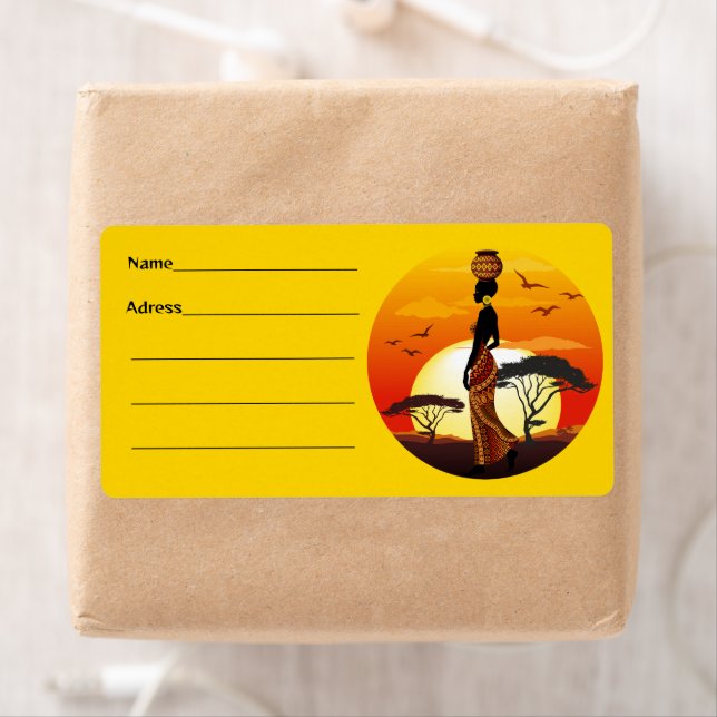 African Beautiful Woman Silhouette on African Suns (Insitu)