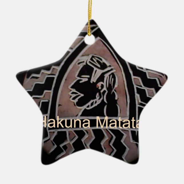 African Beauty: Bongo Maasai Portrait Tribal Art Ceramic Tree Decoration (Front)