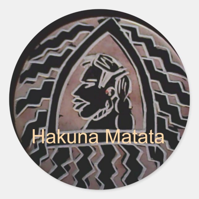 African Beauty: Bongo Maasai Portrait Tribal Art Classic Round Sticker (Front)