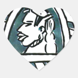African Beauty Bongo Maasai Portrait Tribal Art  Heart Sticker