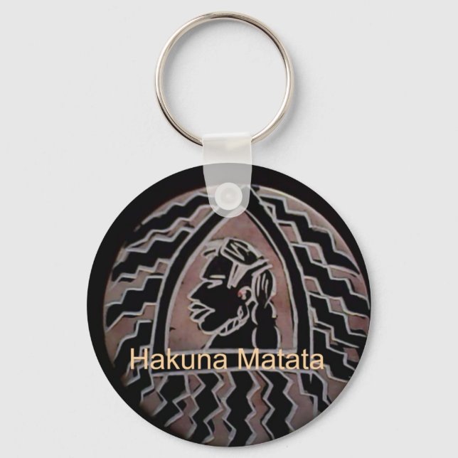 African Beauty: Bongo Maasai Portrait Tribal Art Key Ring (Front)