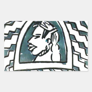 African Beauty Bongo Maasai Portrait Tribal Art Rectangular Sticker