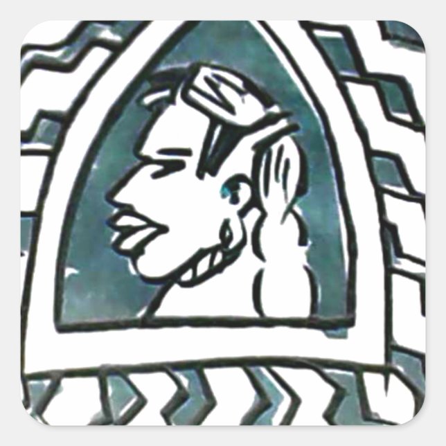 African Beauty Bongo Maasai Portrait Tribal Art  Square Sticker (Front)