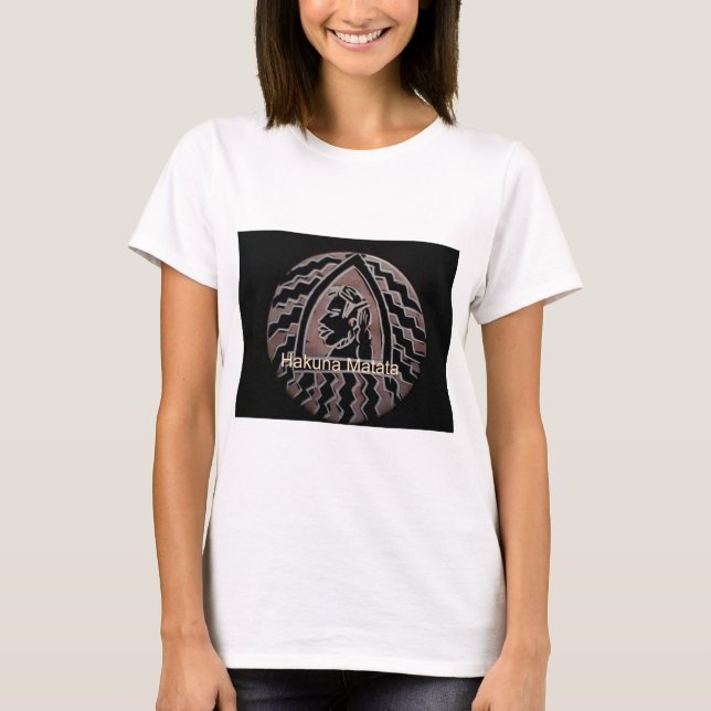 African Beauty: Bongo Maasai Portrait Tribal Art T-Shirt (Front)