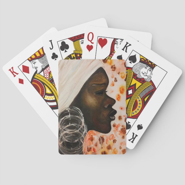 African Beauty Playing Cards Woman Face Painting (Back)