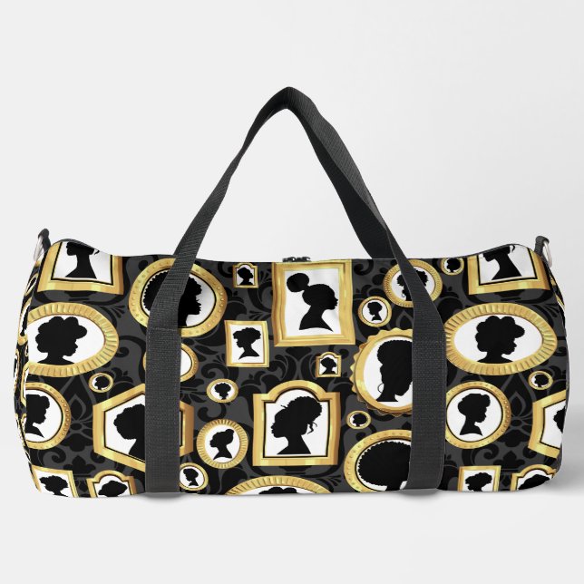 african beauty vintage damask cameo duffle bag (Front)