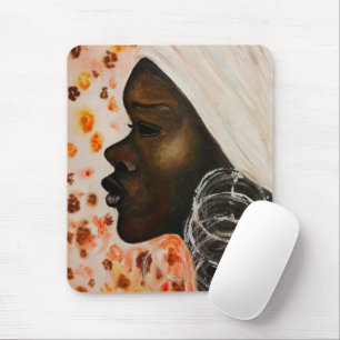 African Beauty - Watercolor Painting - Mouse Pad